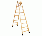 LDB | Escalera doble subida de madera Peldaños 9+9