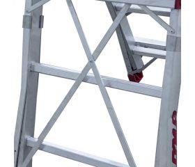 PLS-COMPACT | Escalera plegable con amplia plataforma y altura regulable