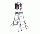 PLS | Escalera con amplia plataforma, estabilizadores de serie y 4 peldaños.