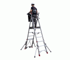 PLS | Escalera con amplia plataforma, estabilizadores de serie y 4 peldaños.