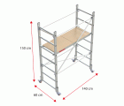 RAPIDO 140 | Andamio de aluminio con ruedas y plataforma de 140x60 cm. Altura de trabajo H150CM