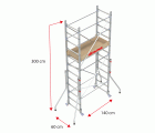 RAPIDO 140 | Andamio de aluminio con ruedas y plataforma de 140x60 cm. Altura de trabajo H300CM