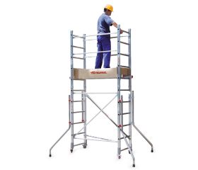 RAPIDO 140 | Andamio de aluminio con ruedas y plataforma de 140x60 cm.