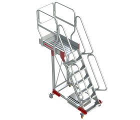 SB60 | Escalera de aluminio con plataforma y vuelo| Inclinación de 60º