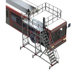 TSA-S | Escalera con plataforma y barandilla regulable