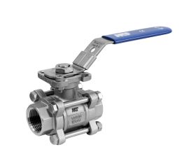 0912NPT Válvula Esfera Tres Piezas H-H Paso Total Roscar NPT Con Plataforma de Montaje