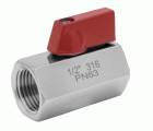 09142 Válvula Esfera Mini Paso Reducido PN63 H-H Mando Rojo