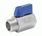 0915 Válvula Esfera Mini Paso Reducido PN-63 M-H Mando Azul