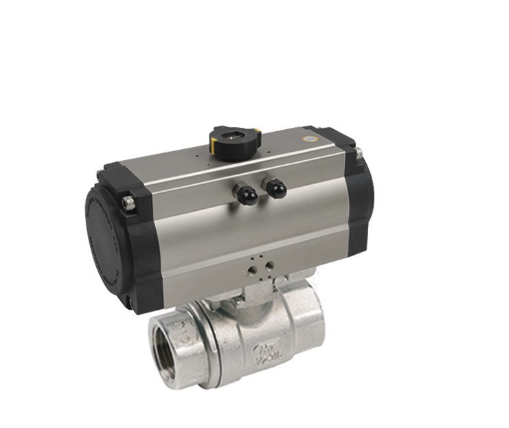 5200917 Válvula Esfera Dos Piezas Roscar Con Pletina ISO Con Actuador Doble Efecto