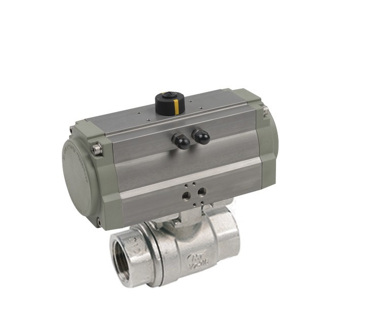 5100917 Válvula Esfera Dos Piezas Roscar Con Pletina ISO Con Actuador Simple Efecto