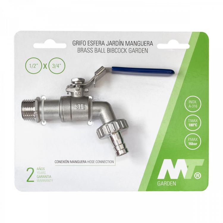 0921G Grifo Esfera Jardín Inoxidable Enchufe Manguera PN16