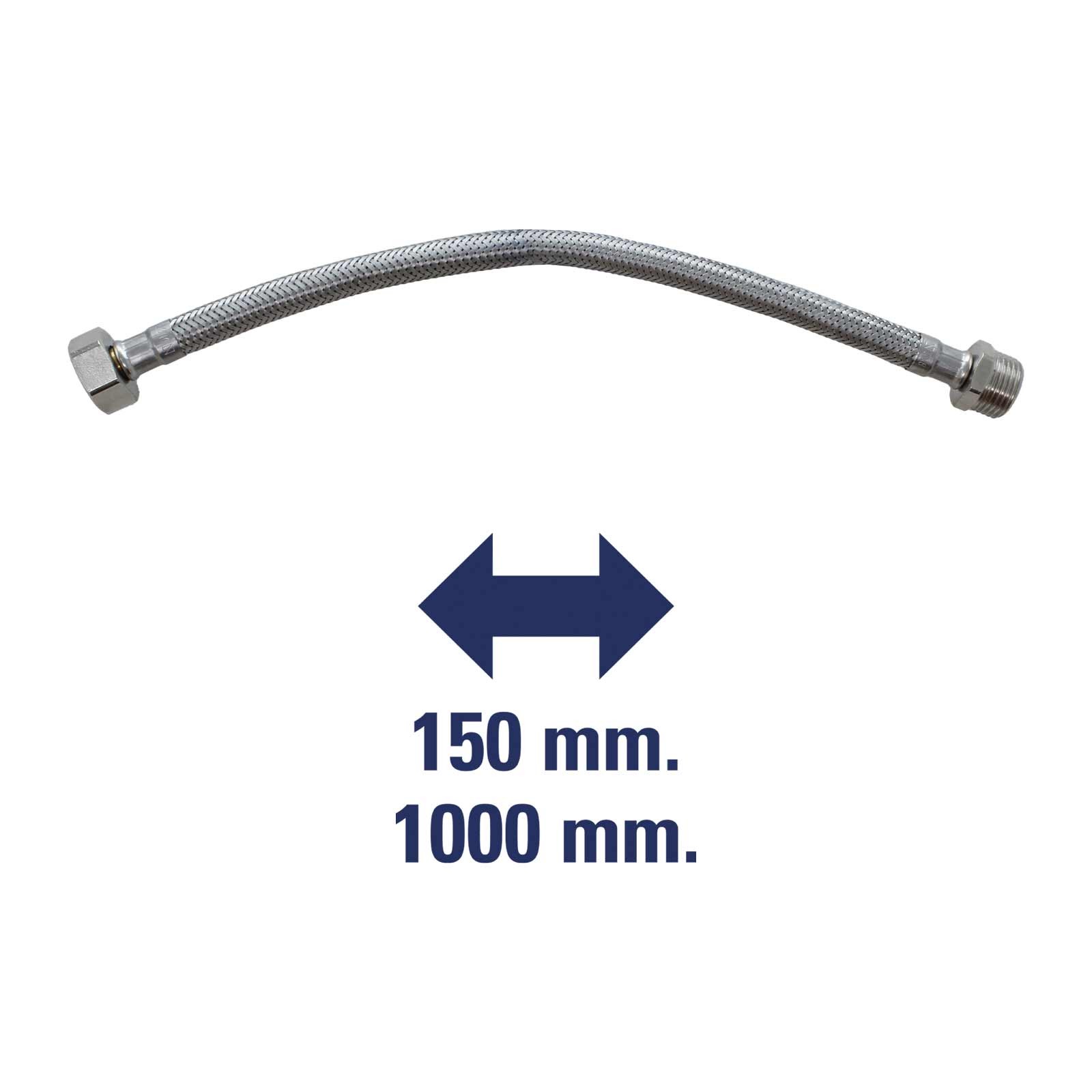 170811015 Conexión Flexible “Latiguillo” DN8 M-H Acero Inoxidable M3/8