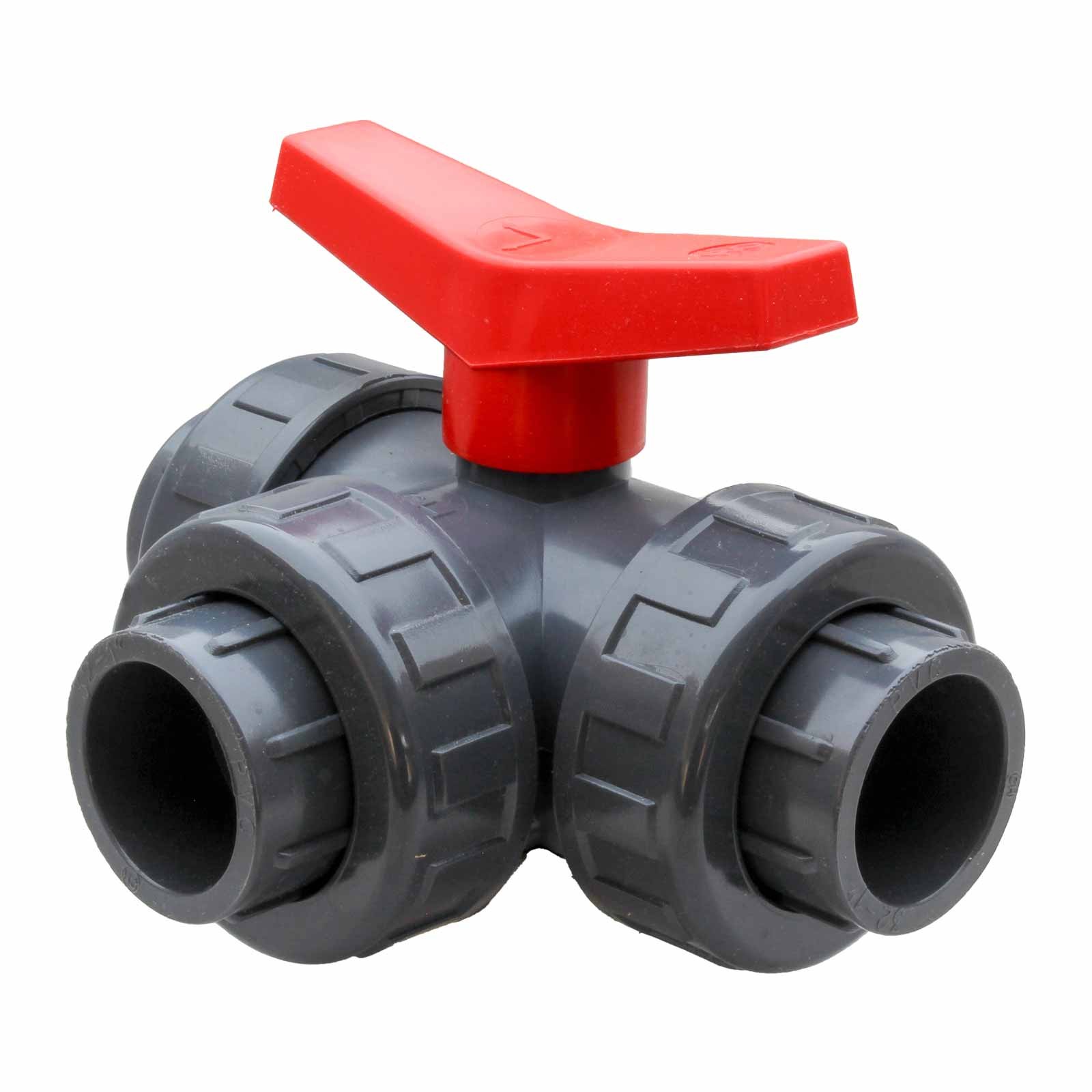 2510 Paso L Válvula Esfera Tres Vías PVC Paso 