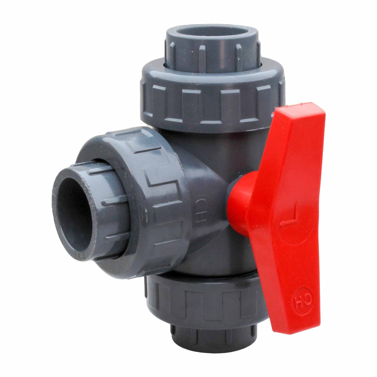 2510 Paso L Válvula Esfera Tres Vías PVC Paso 