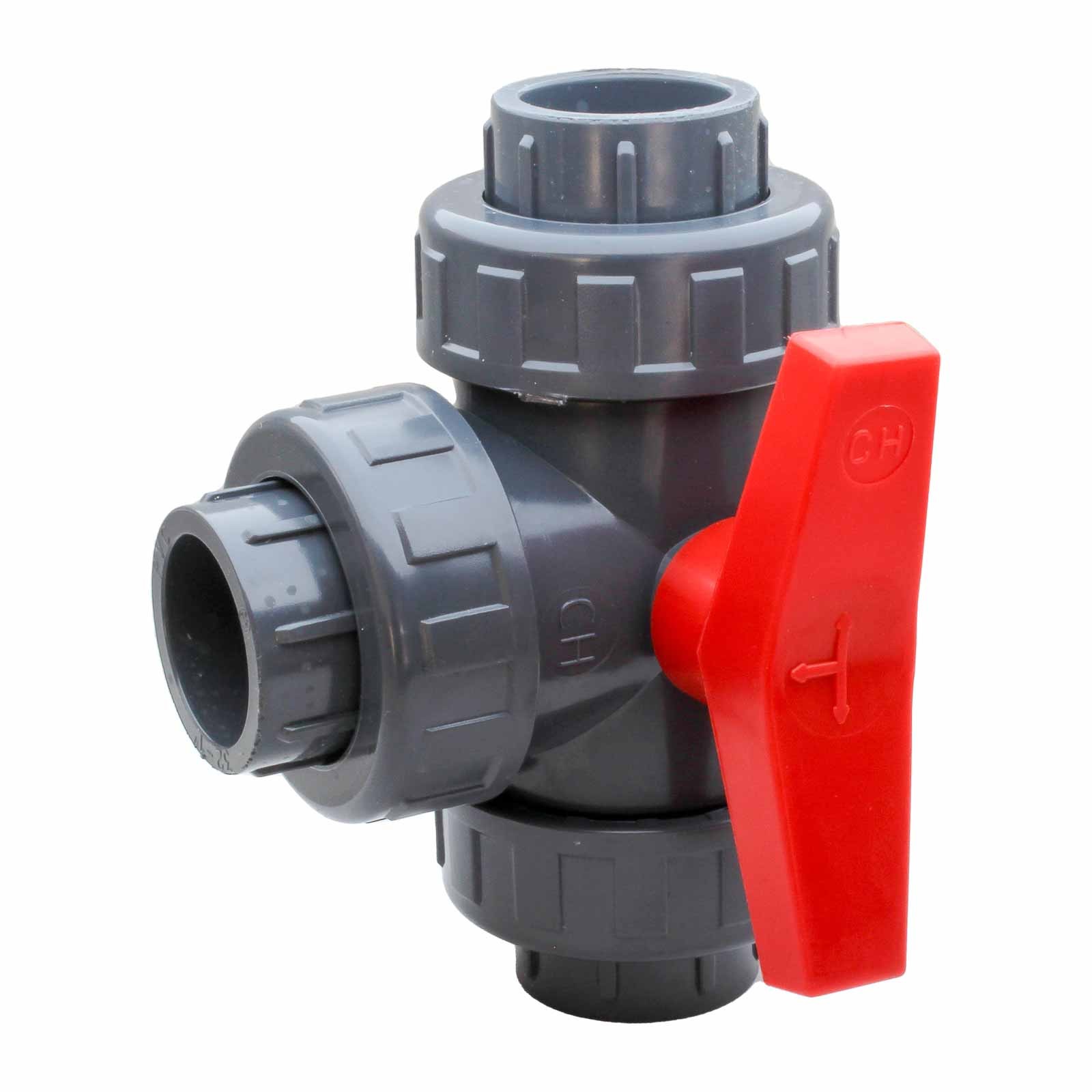 2510 Paso T Válvula Esfera Tres Vías PVC Paso 