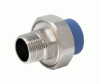 2601343 Unión Macho Roscada PPR Azul