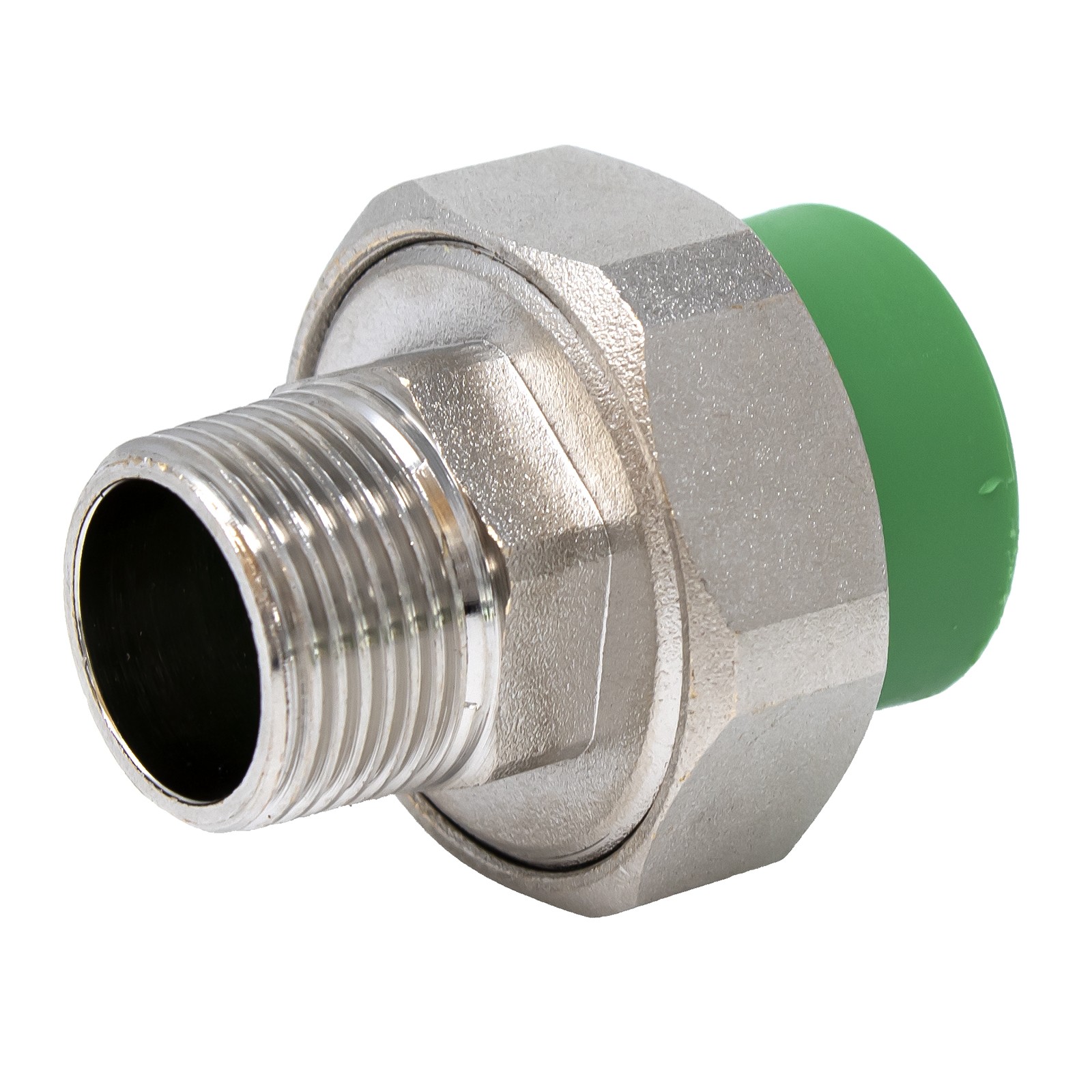 2602343 Unión Macho Roscada PPR Verde