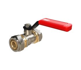 406412 Válvula Esfera Conexión Multicapa Compresión Con Palanca Color Rojo