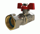 4084 Válvula Esfera Antirretorno H-H PN16 Tuerca Móvil Con Mando Palomilla Color Rojo