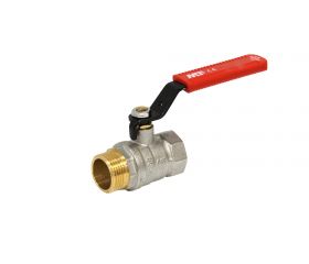 40912 Válvula Esfera PN-25 M-H Palanca Ergonómica De Acero Al Carbono Con Recubrimiento Anticorrosión Color Rojo