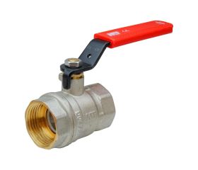 40922 Válvula Esfera PN-25 H-H Palanca Ergonómica De Acero Al Carbono Con Recubrimiento Anticorrosión Color Rojo