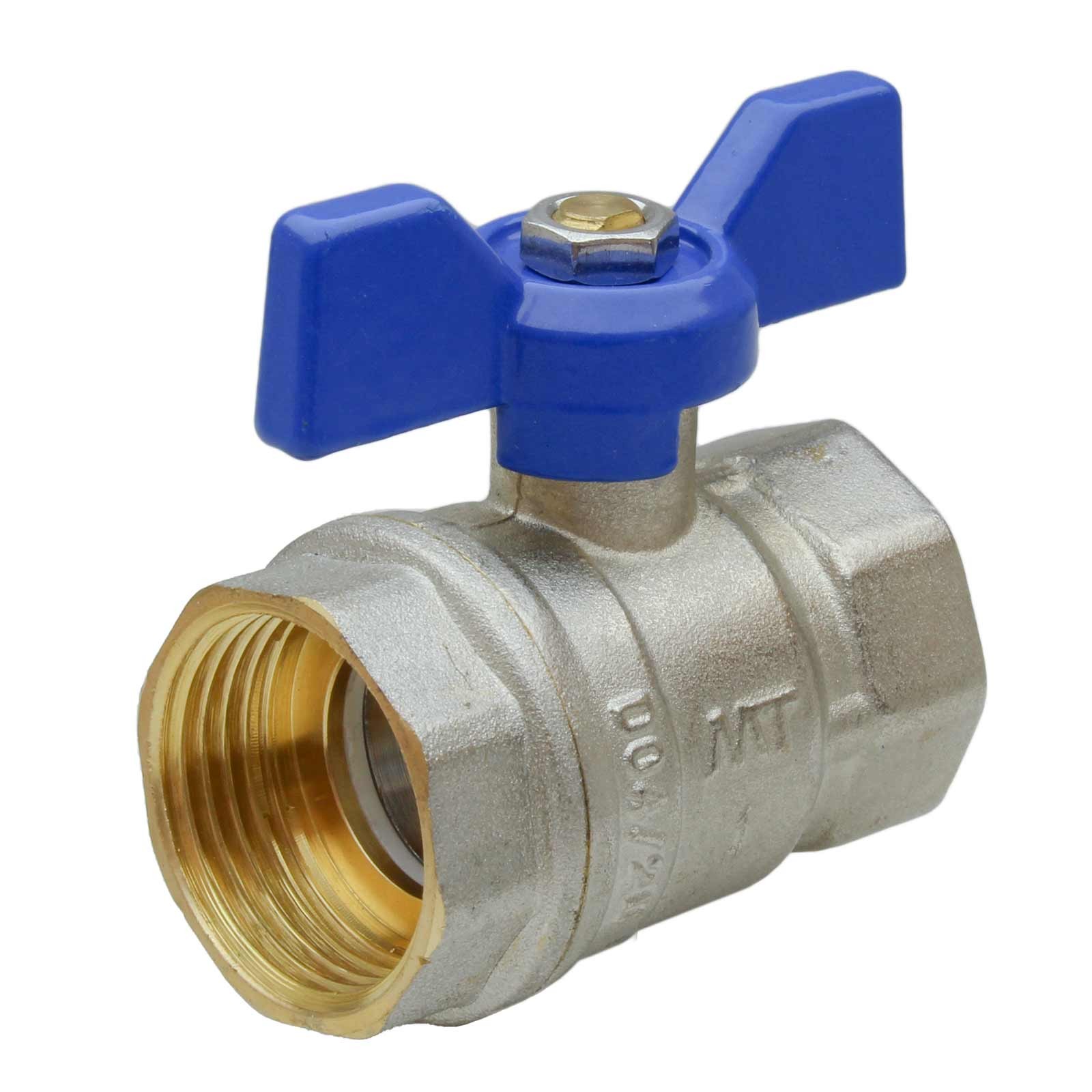 4093 Válvula Esfera PN-25 H-H Mando Palomilla Color Azul