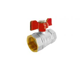 40932 Válvula Esfera PN-25 H-H Mando Palomilla Color Rojo