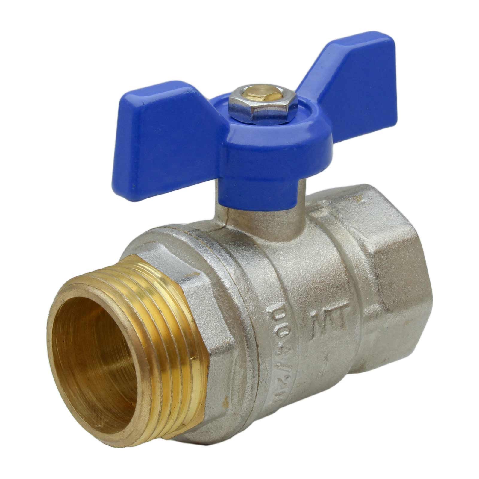 4094 Válvula Esfera PN-25 M-H Mando Palomilla Color Azul