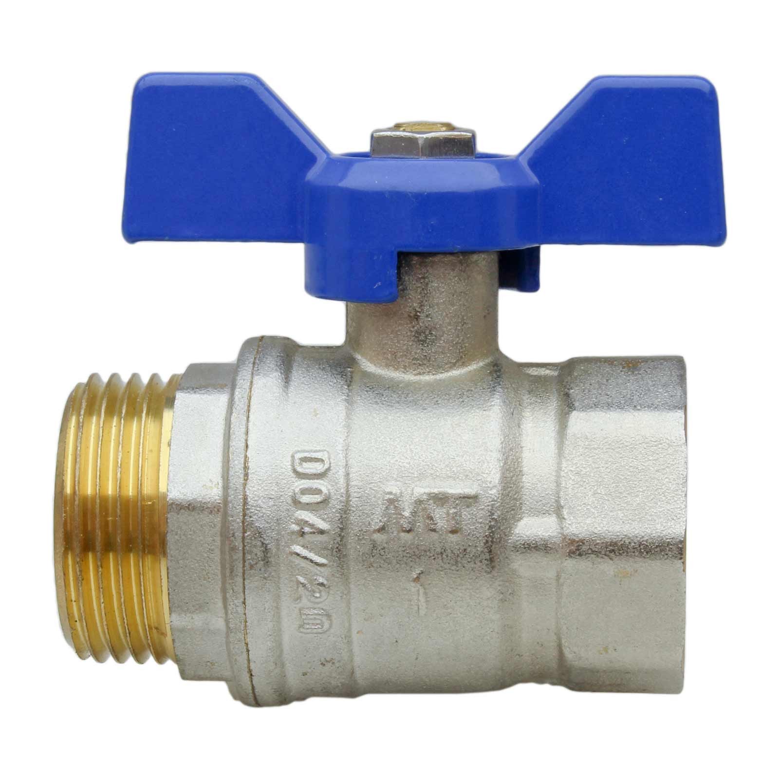 4094 Válvula Esfera PN-25 M-H Mando Palomilla Color Azul