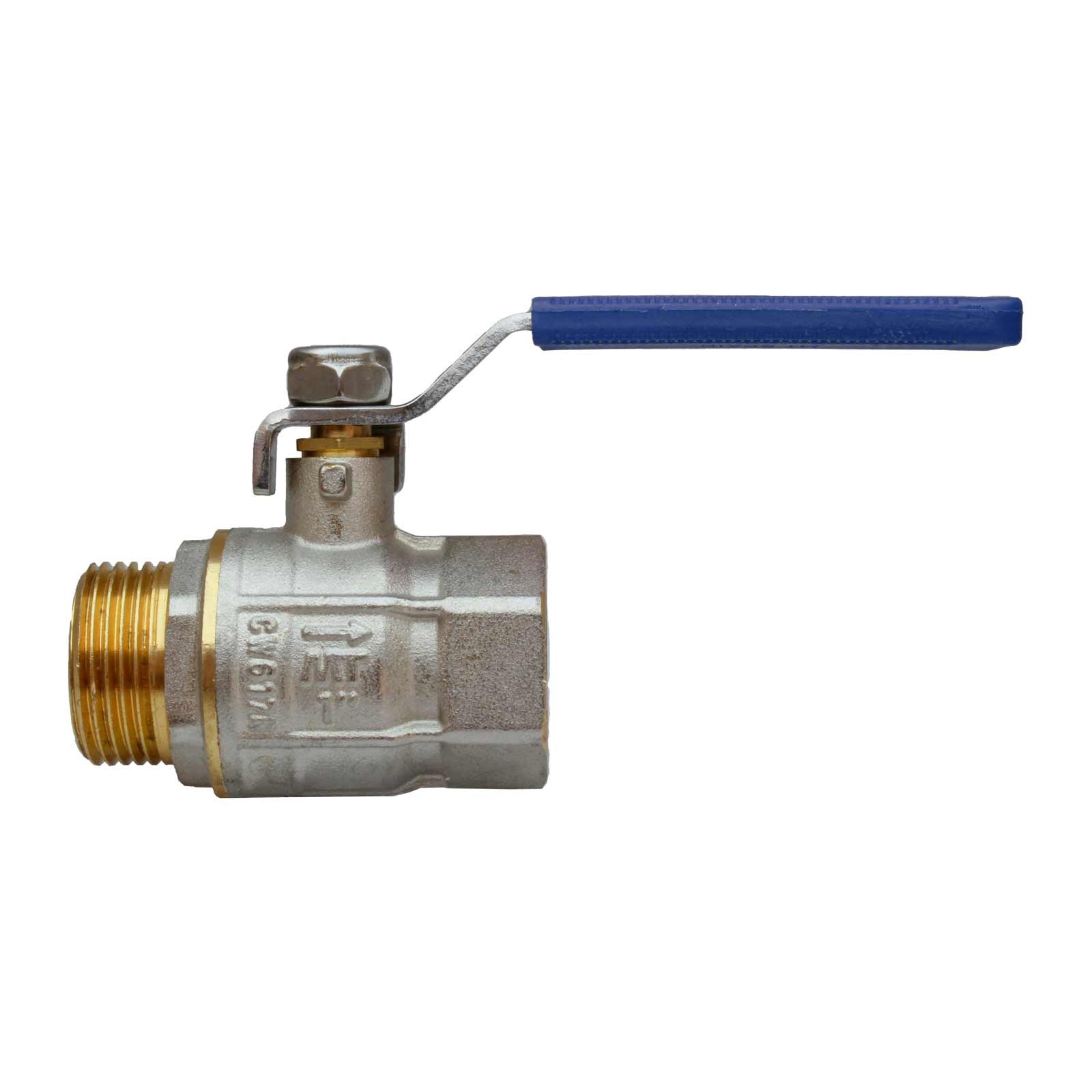 40972 Válvula Esfera PN-30 M-H Paso Total Palanca De Acero Inoxidable Maneta Ergonómica Color Azul