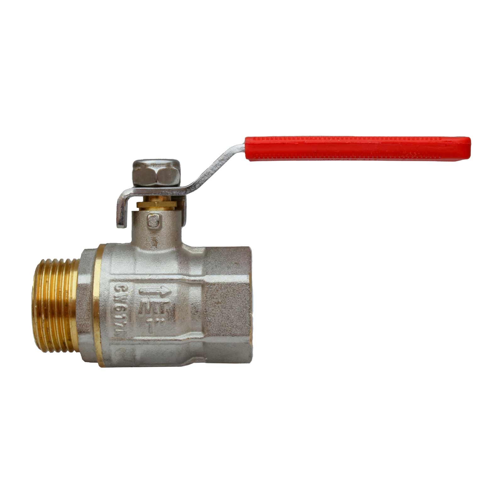 4097 Válvula Esfera PN-30 M-H Paso Total Palanca De Acero Inoxidable Maneta Ergonómica Color Rojo