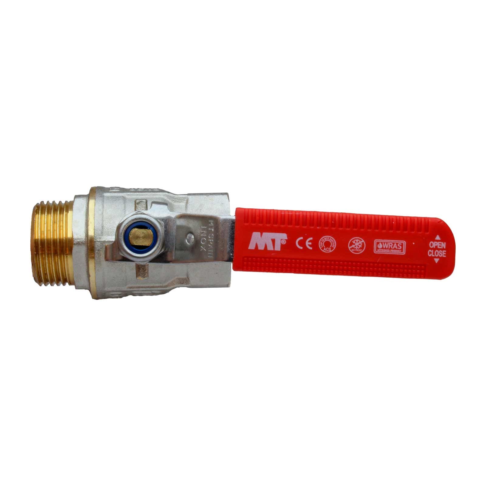 4097 Válvula Esfera PN-30 M-H Paso Total Palanca De Acero Inoxidable Maneta Ergonómica Color Rojo