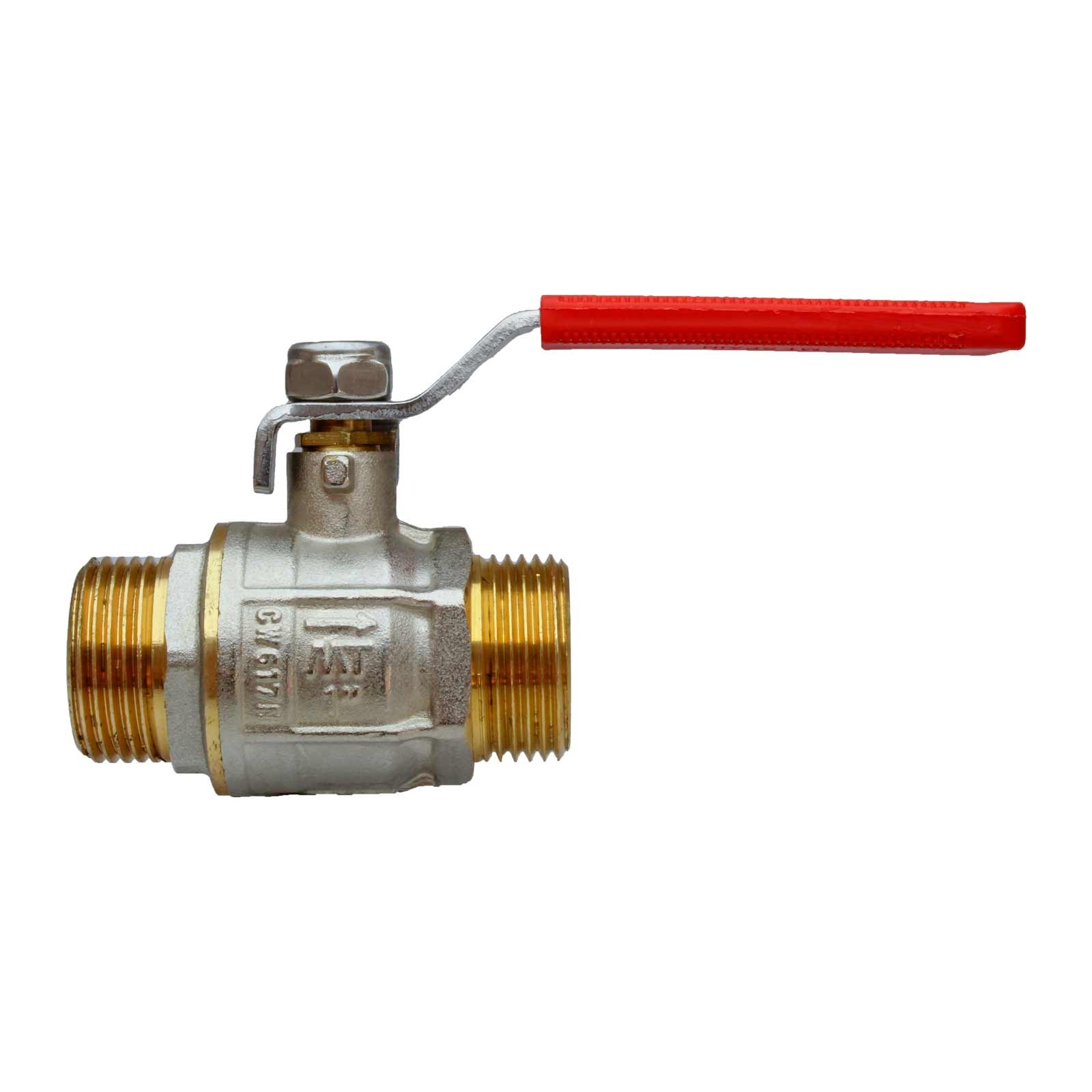 4098 Válvula Esfera PN-30 M-M Paso Total Palanca De Acero Inoxidable Maneta Ergonómica Color Rojo