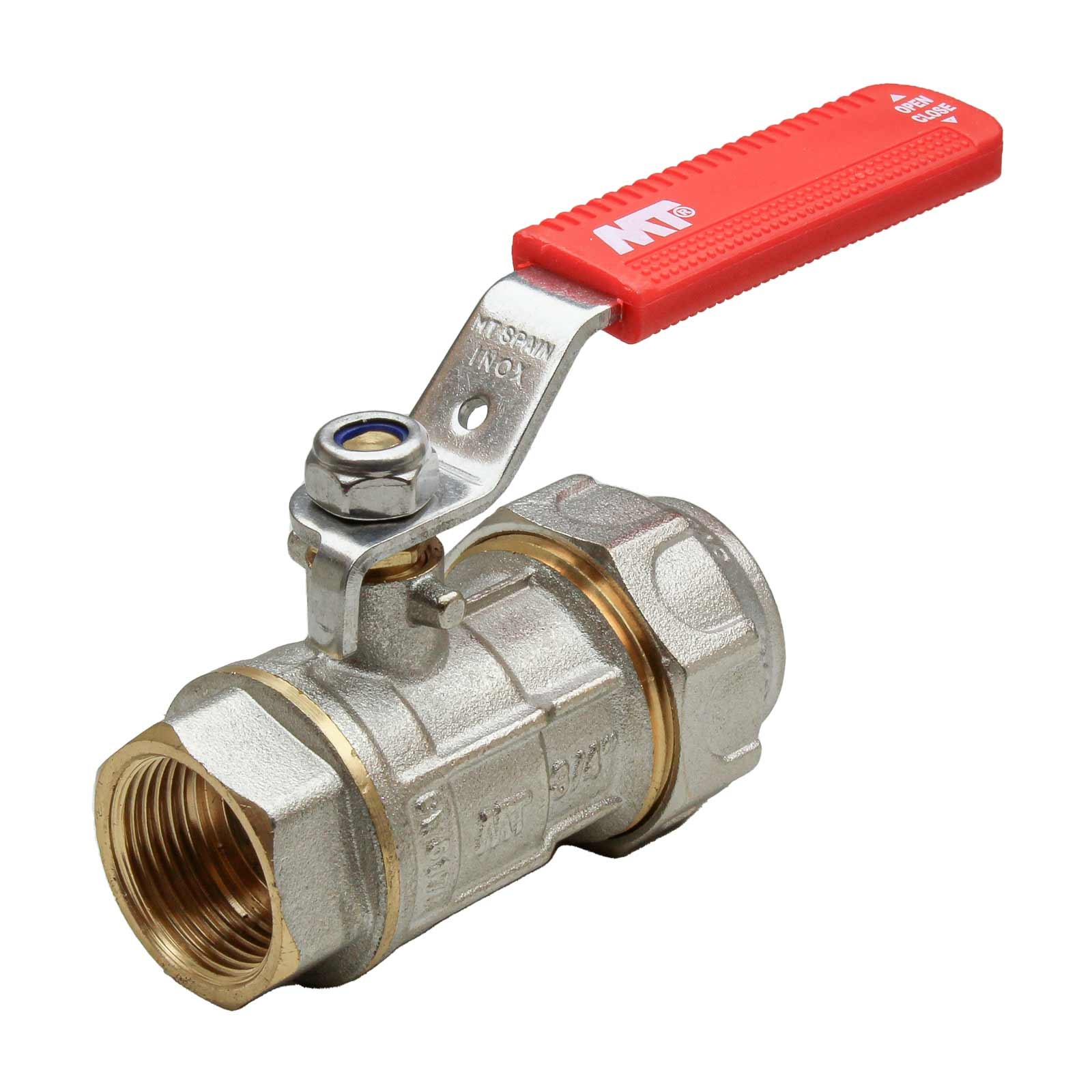 4101 Válvula Esfera PN-30 Conexión PE-H Con Palanca Acero Inoxidable Maneta Ergonómica Color Rojo