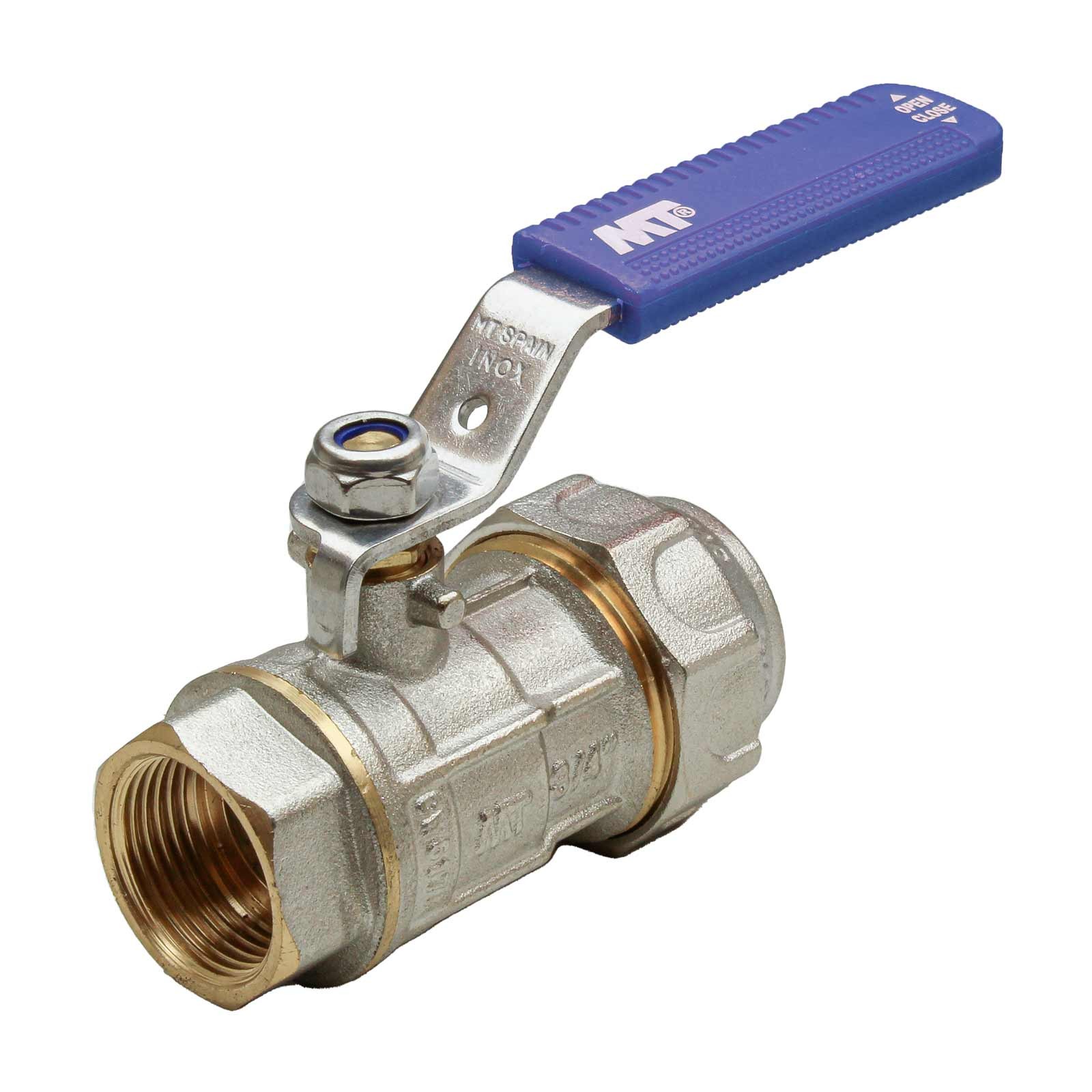 41012 Válvula Esfera PN-30 Conexión PE-H Con Palanca Acero Inoxidable Maneta Ergonómica Color Azul