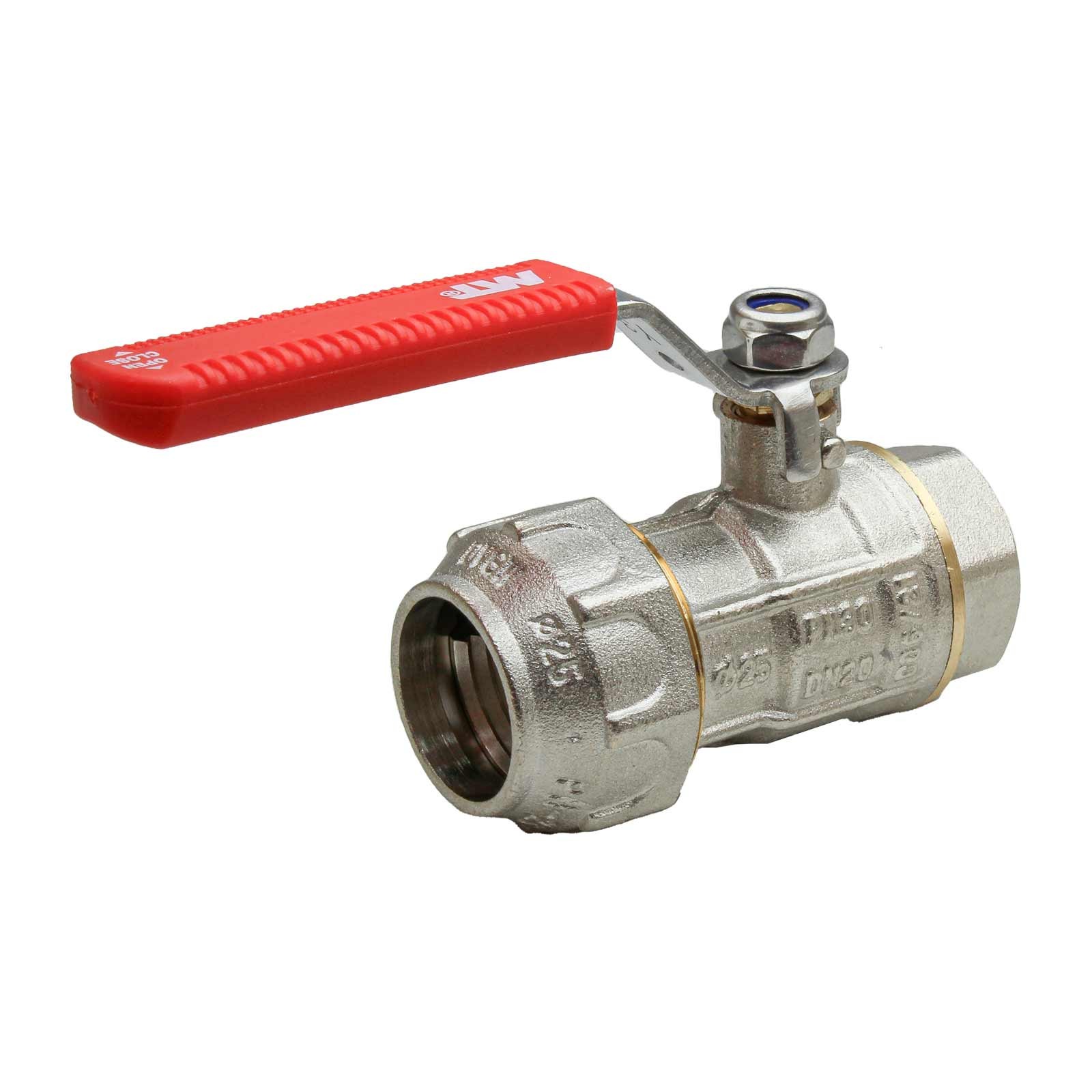 4101 Válvula Esfera PN-30 Conexión PE-H Con Palanca Acero Inoxidable Maneta Ergonómica Color Rojo