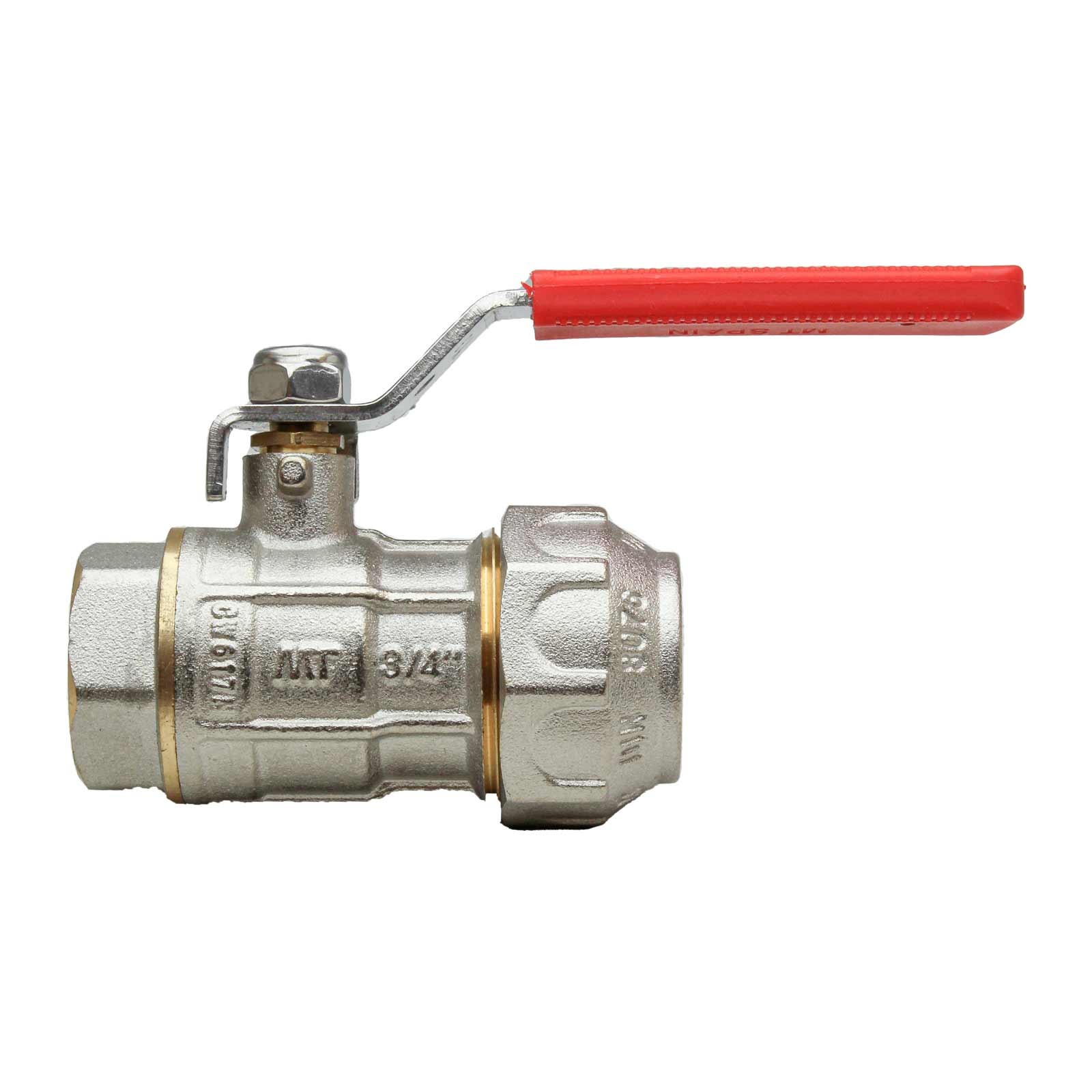 4101 Válvula Esfera PN-30 Conexión PE-H Con Palanca Acero Inoxidable Maneta Ergonómica Color Rojo