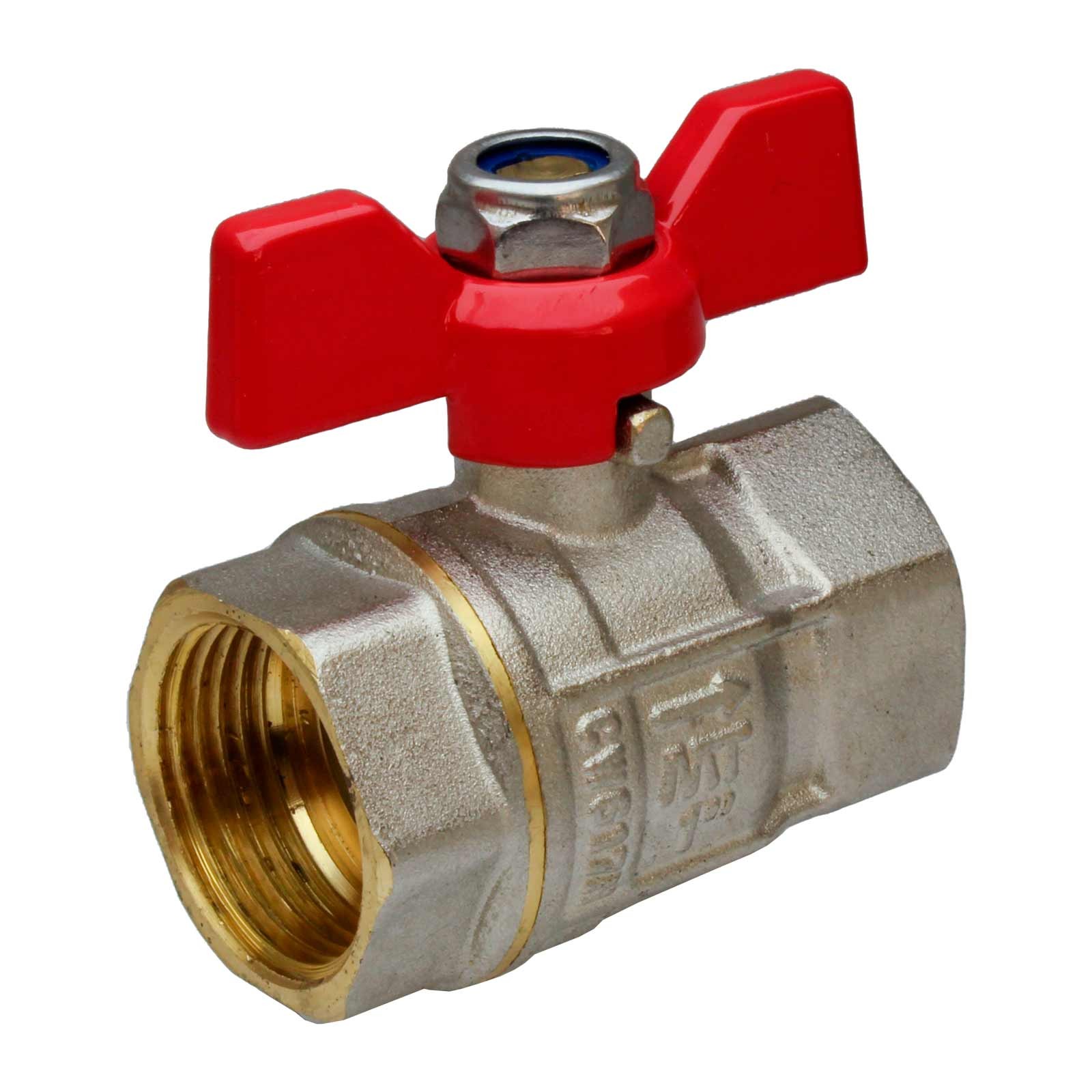 4102 Válvula Esfera PN-30 H-H Paso Total Mando Palomilla Color Rojo