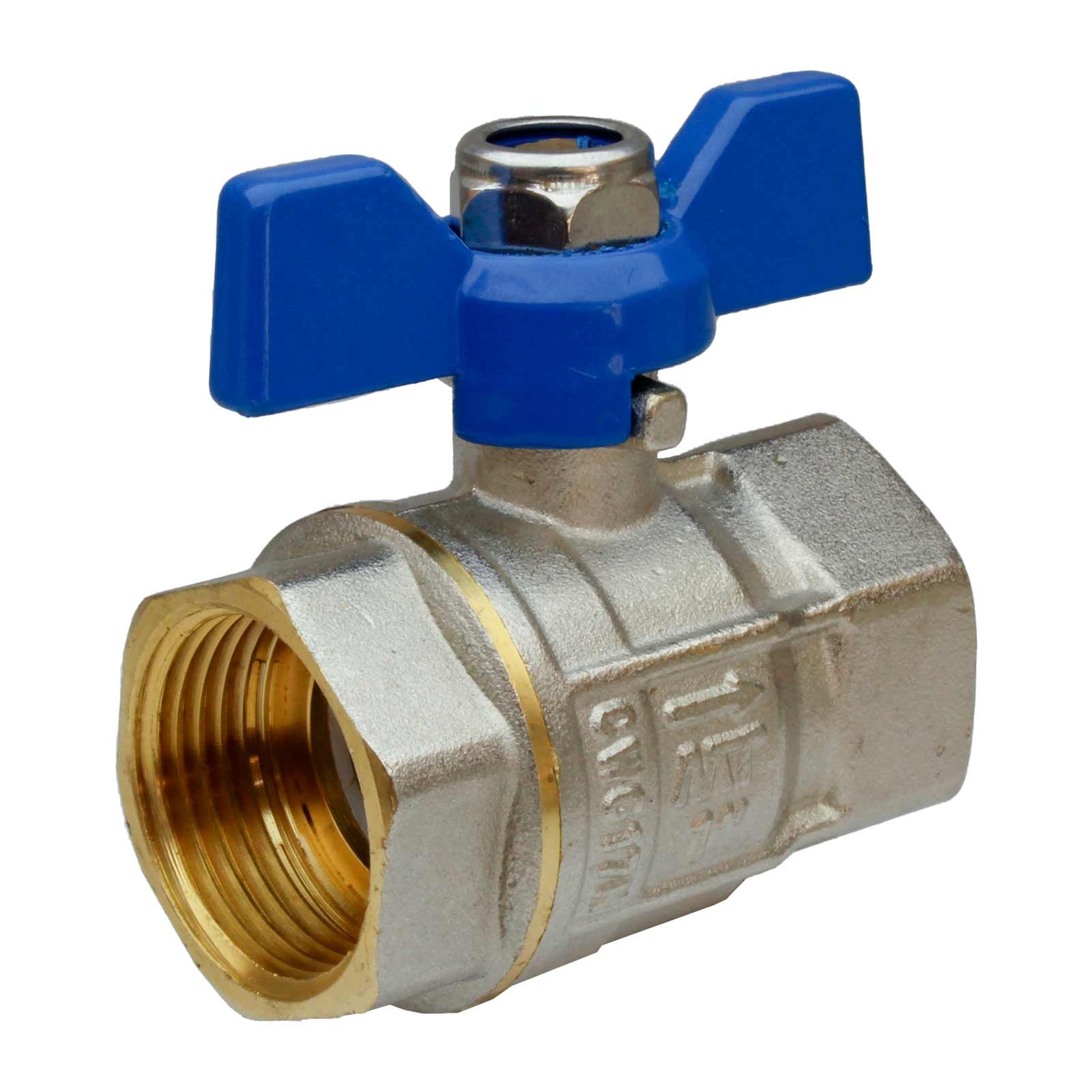 41022 Válvula Esfera PN-30 H-H Paso Total Mando Palomilla Azul