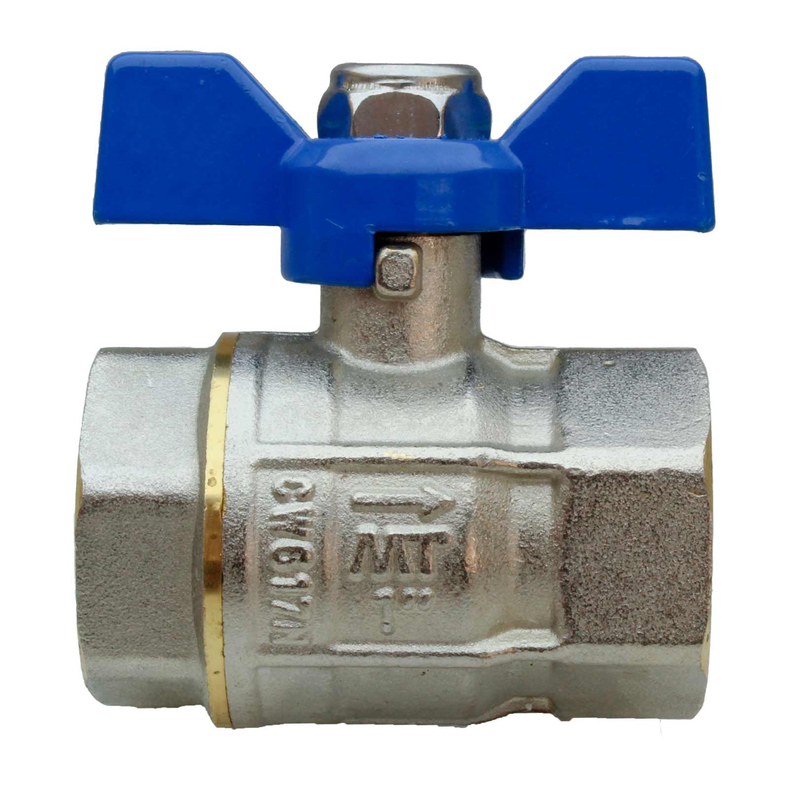 41022 Válvula Esfera PN-30 H-H Paso Total Mando Palomilla Azul