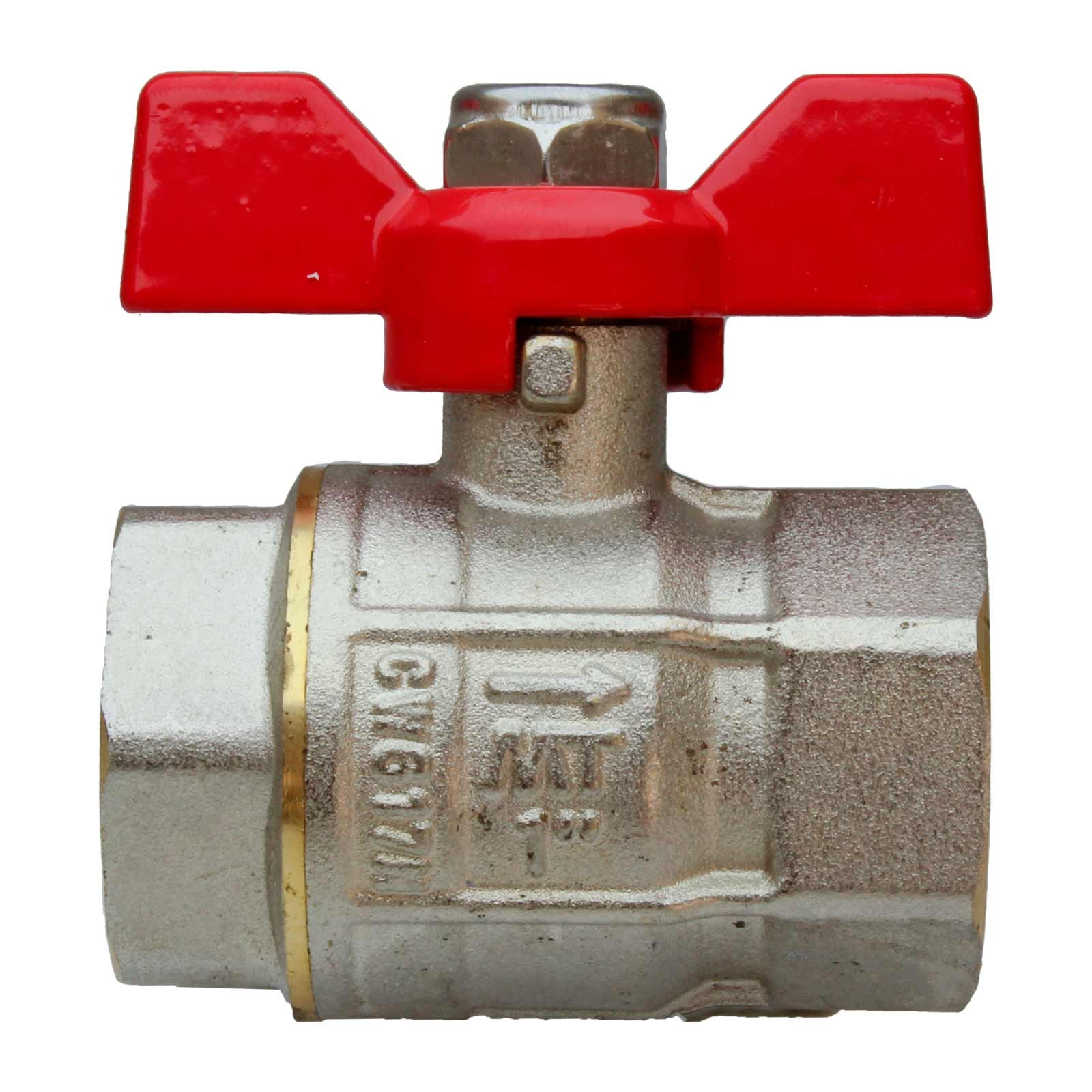 4102 Válvula Esfera PN-30 H-H Paso Total Mando Palomilla Color Rojo