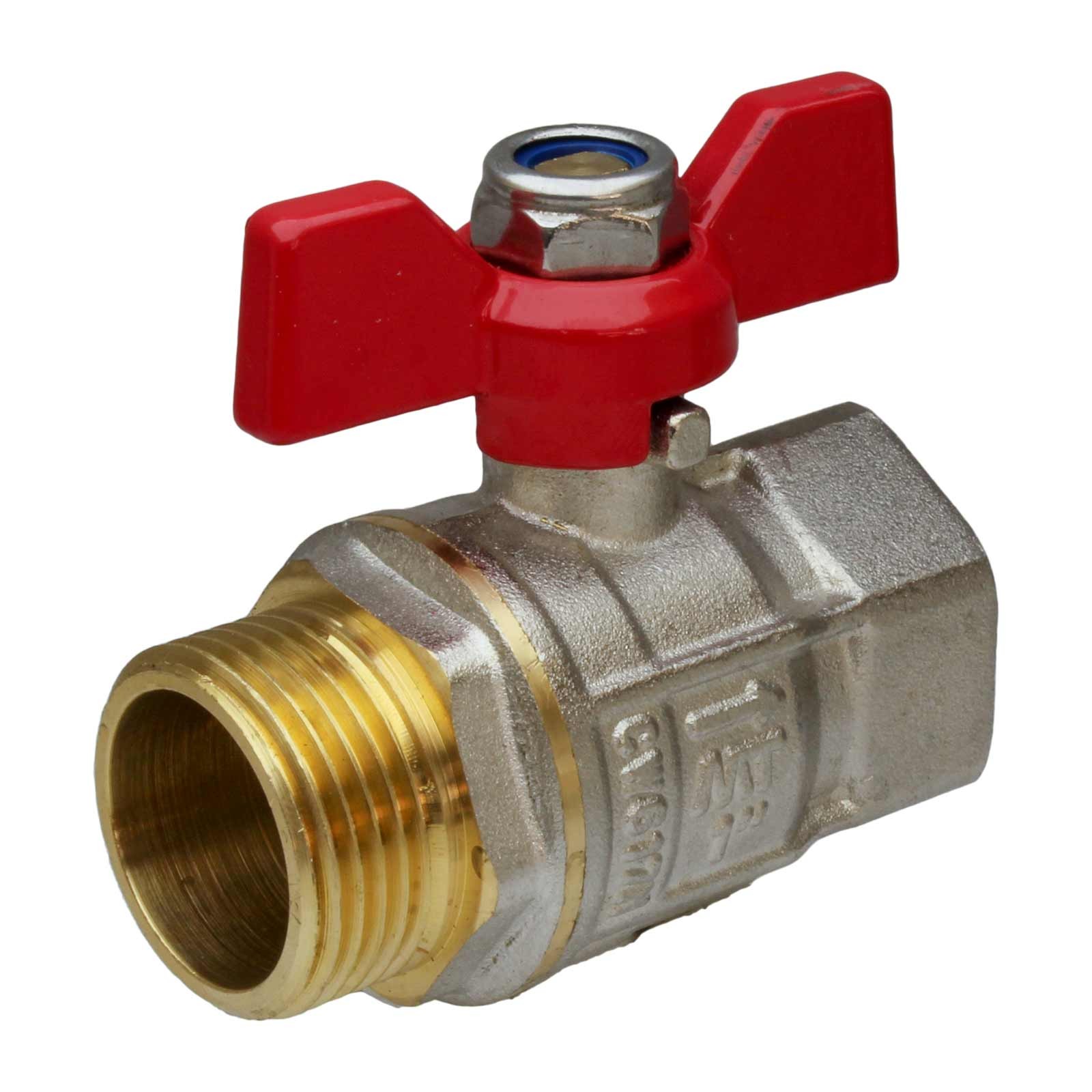 4103 Válvula Esfera PN-30 M-H Paso Total Mando Palomilla Color Rojo