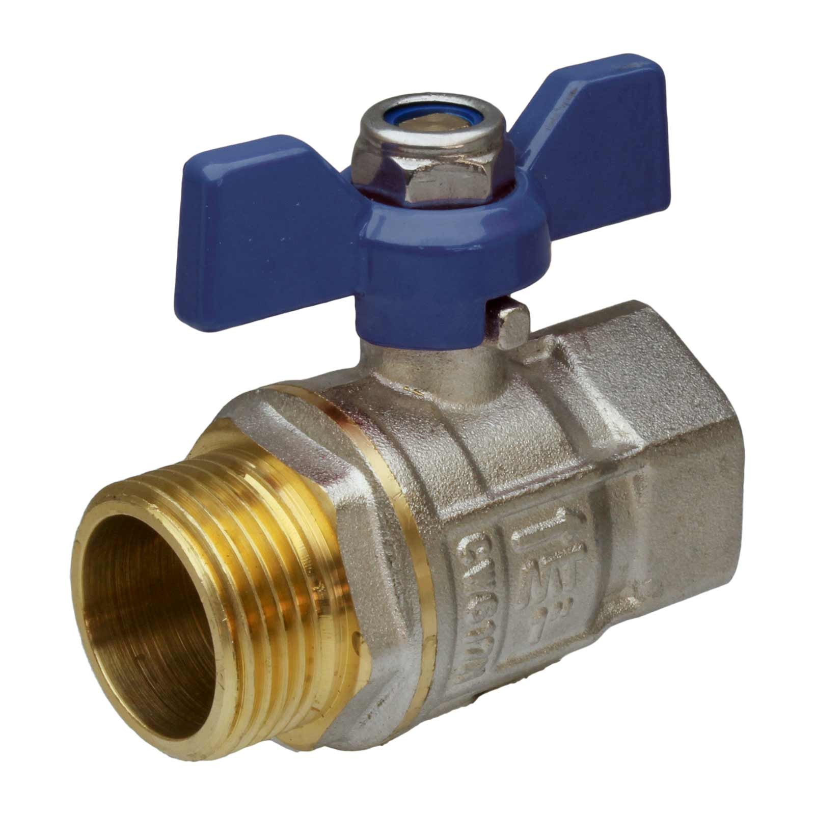 41032 Valvula Esfera PN-30 M-H Mando Palomilla Azul