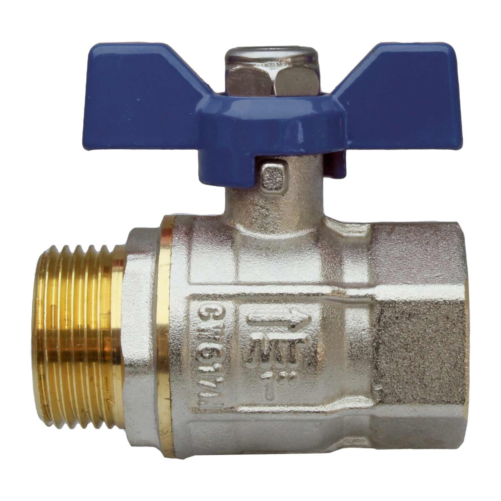 41032 Valvula Esfera PN-30 M-H Mando Palomilla Azul
