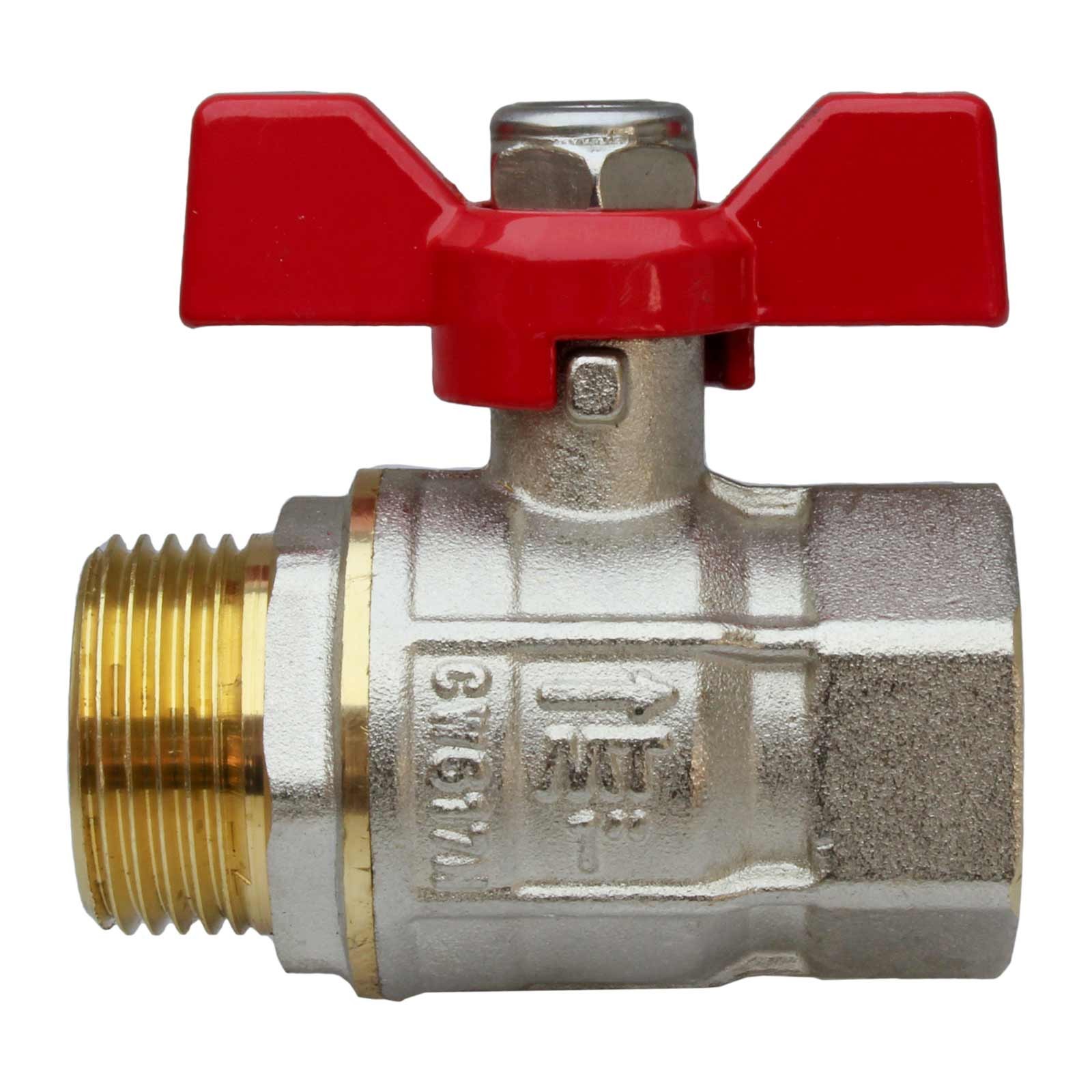 4103 Válvula Esfera PN-30 M-H Paso Total Mando Palomilla Color Rojo