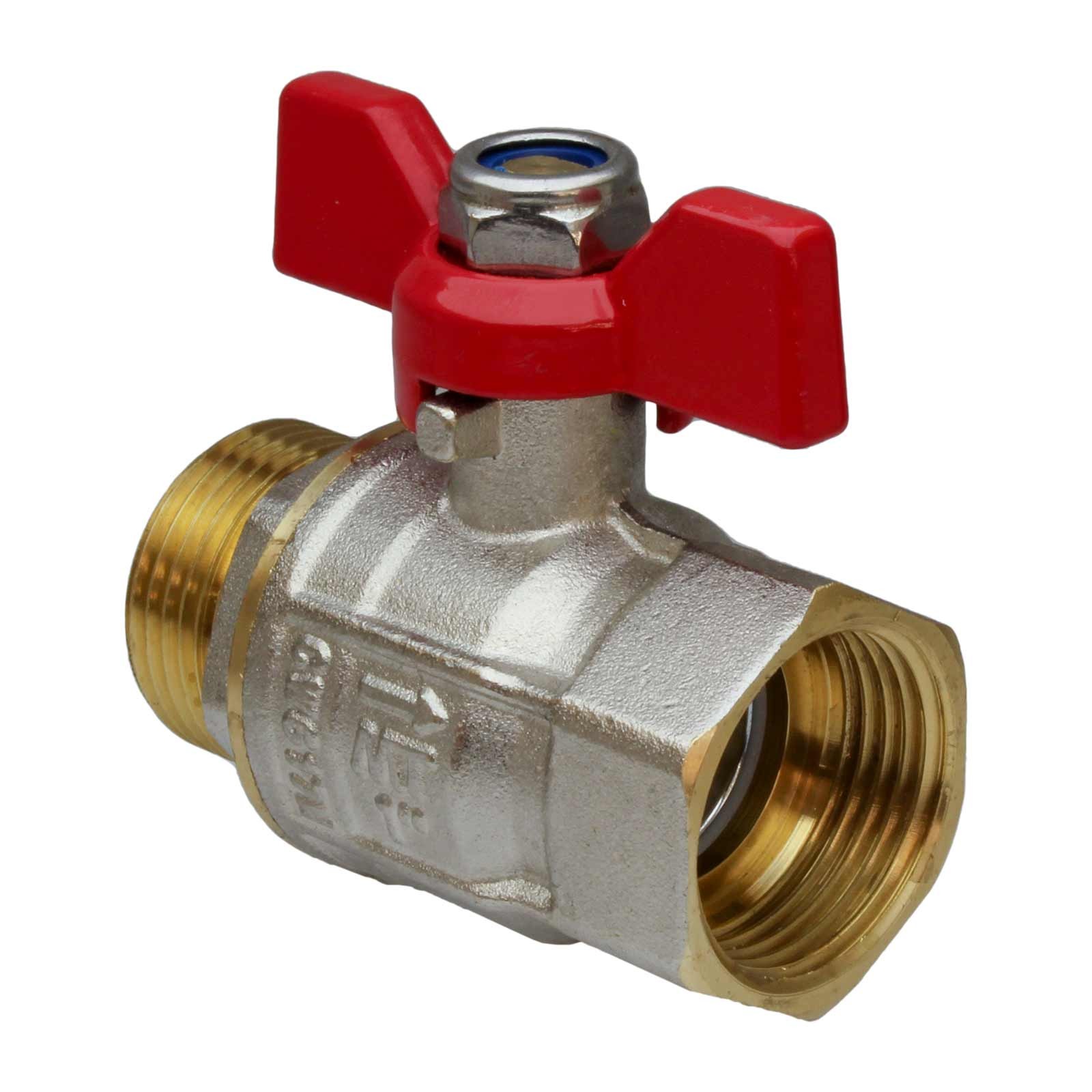 4103 Válvula Esfera PN-30 M-H Paso Total Mando Palomilla Color Rojo