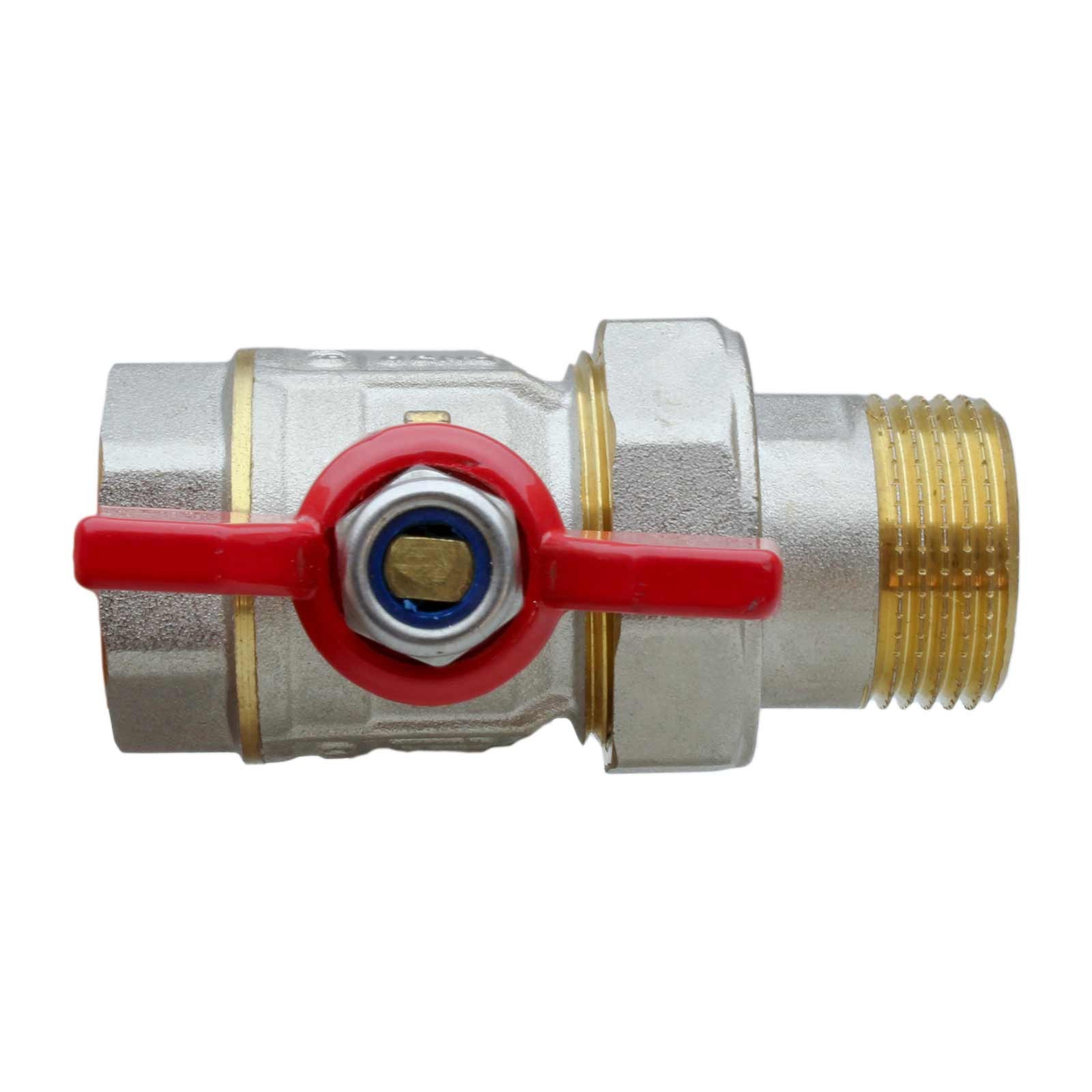 41062 Válvula Esfera Dos Piezas PN-30 M-H Mando Palomilla Color Rojo