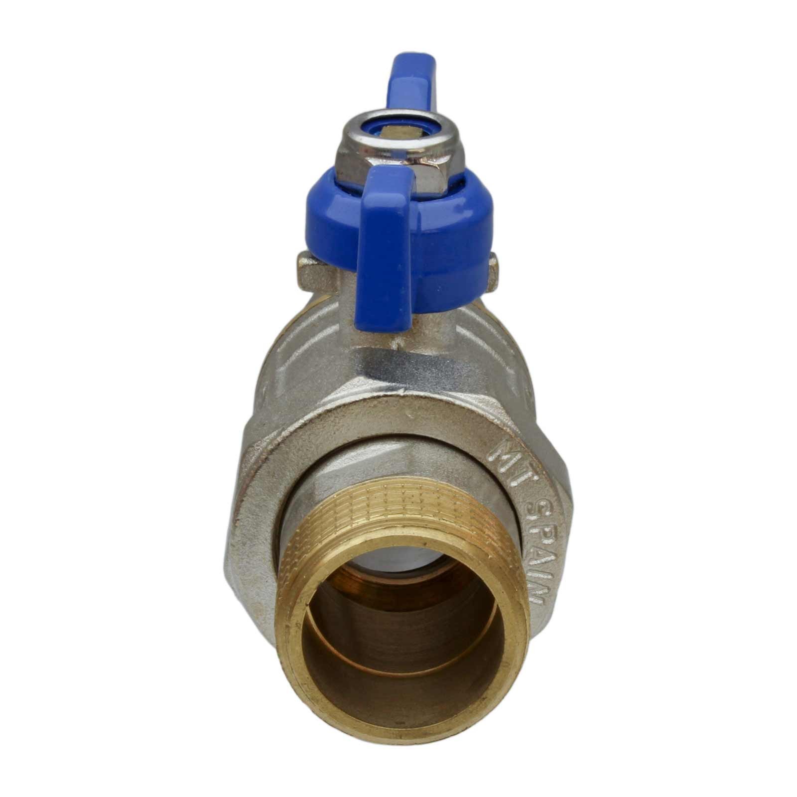 4106 Válvula Esfera Dos Piezas PN-30 M-H Mando Palomilla Color Azul