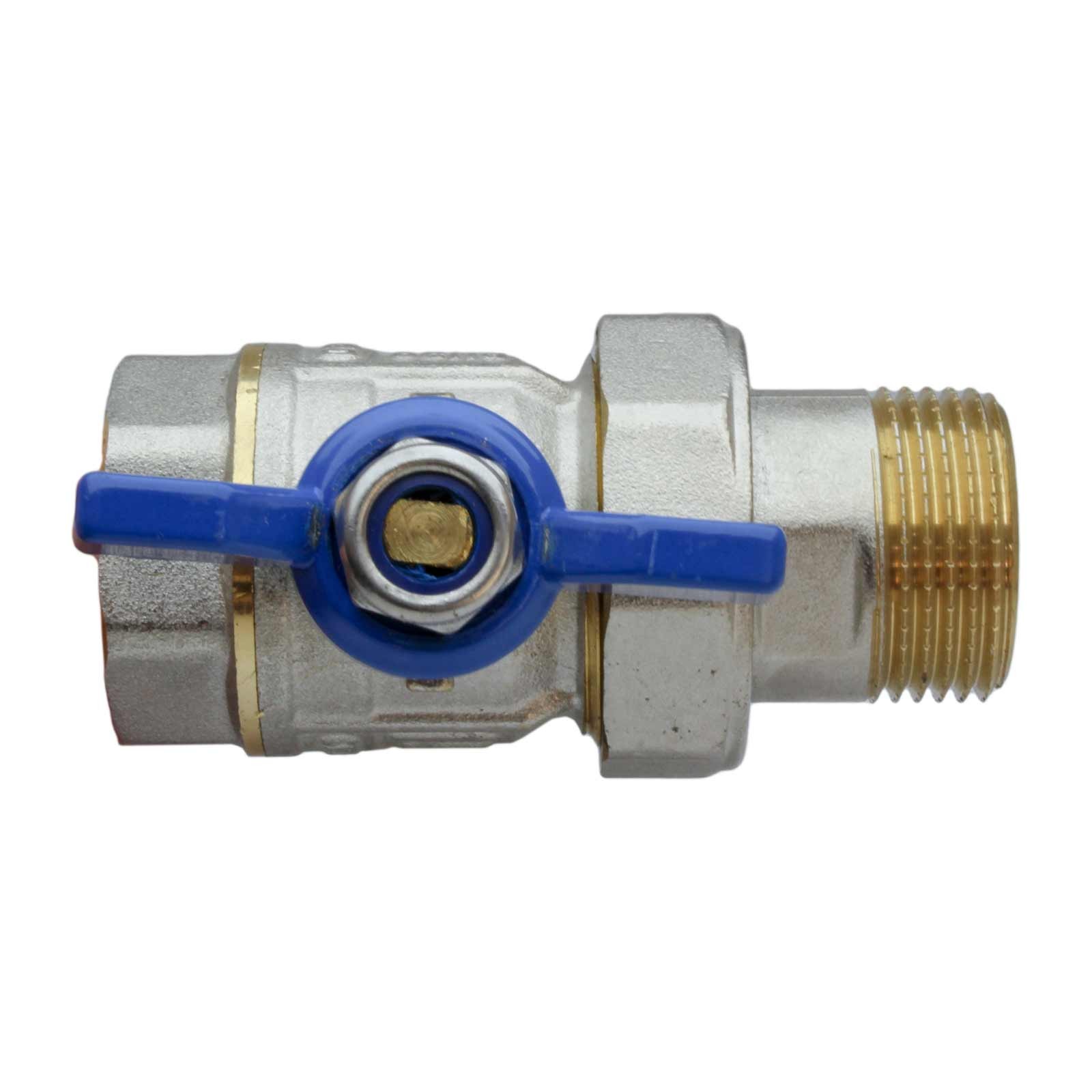 4106 Válvula Esfera Dos Piezas PN-30 M-H Mando Palomilla Color Azul