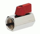 4109 Válvula Esfera Mini PN-16 H-H Mando Metálico Color Rojo